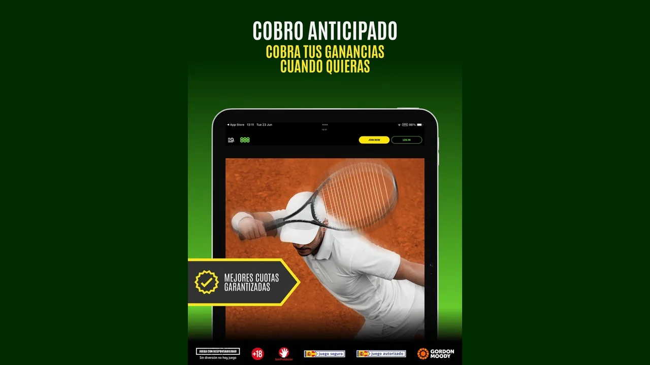 Captura oficial de la app de 888sport en la App Store de España