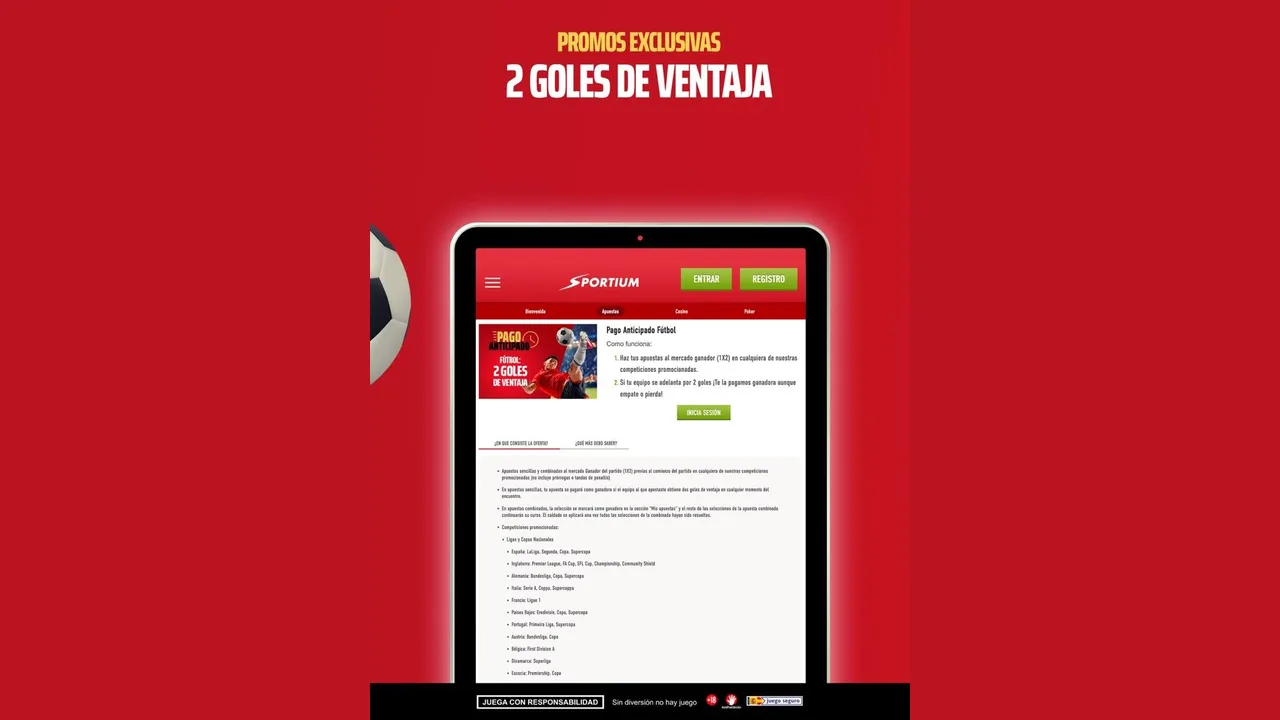 Captura oficial de la app de Sportium en la App Store de España