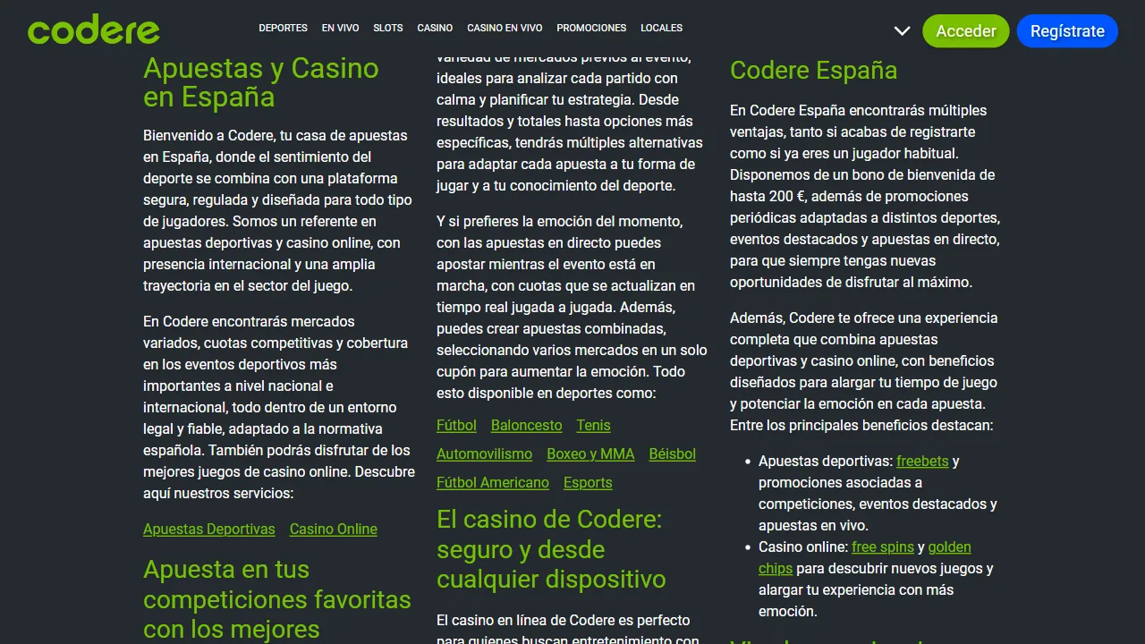 Captura 3 de Codere